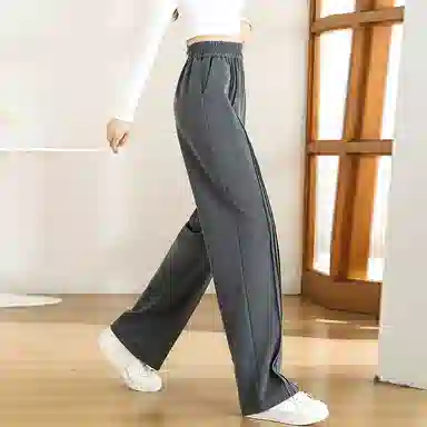 【dme】 纯色中腰休闲裤 女款 深灰色