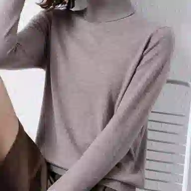 恒源祥 纯色高领修身休闲套头长袖毛衣 女款