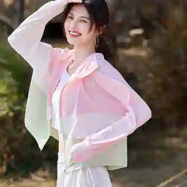 【dme】 拼色薄款宽松拉链休闲长袖夹克外套 女款 浅粉红