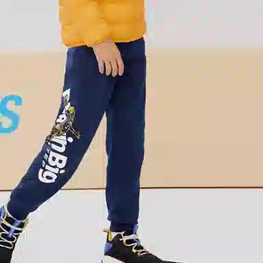 特步 字母印花运动束脚休闲裤 儿童款