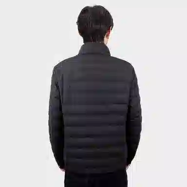 才子 纯色保暖防风立领修身棉服 男款 黑色