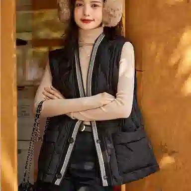 【dme】 纯色轻薄短款羽绒服马甲 女款