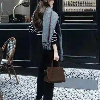 美洋 高腰简约九分磨毛哈伦休闲裤 女款 黑色