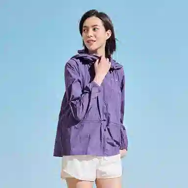 探路者 纯色连帽长袖防晒服 女款 靛青紫