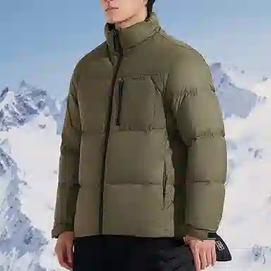 探路者 休闲防风保暖羽绒服 男款 军绿