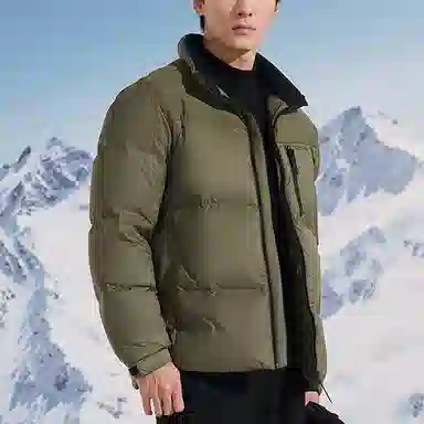 探路者 休闲防风保暖羽绒服 男款 军绿