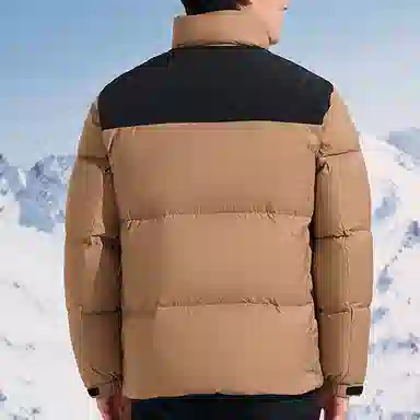 探路者 休闲保暖防风羽绒服 男款 地源棕黑色