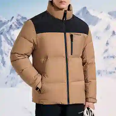 探路者 休闲保暖防风羽绒服 男款 地源棕黑色