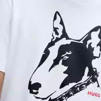 HUGO BOSS Cotton-Jersey T-Shirt With Dog Artwork T