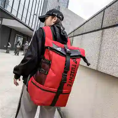 彤彤兔 休闲百搭大容量 牛津布 双肩包 常规 男女同款情侣款 黑色/红色/浅灰色/深灰色