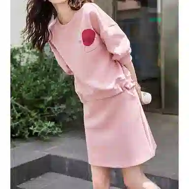 【dme】 宽松休闲卫衣纯色半身下装裙装套装 女款