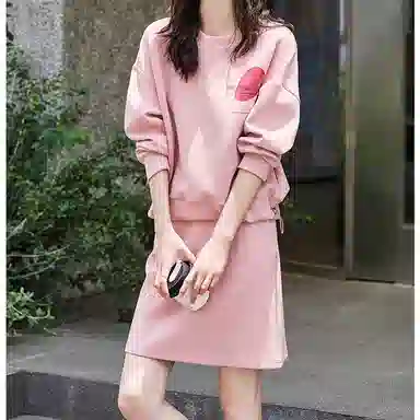 【dme】 宽松休闲卫衣纯色半身下装裙装套装 女款