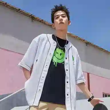 LiNing x OG_SLICK Earth Cartoon Print Baseball Jacket White