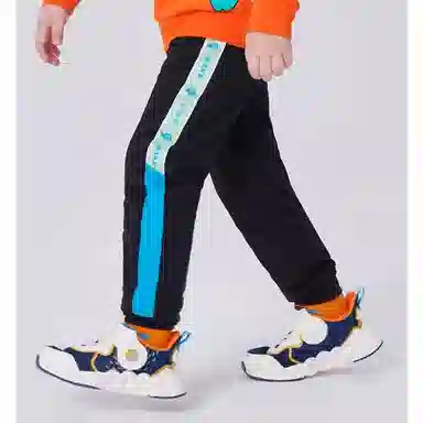 尔克儿童 童装 织带印花松紧腰运动休闲裤 男童