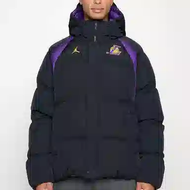 Jordan NBA Lakers Logo Embroidered Hoodie Black