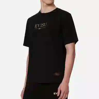 EVISU Logo Cartoon Print Crewneck T-Shirt
