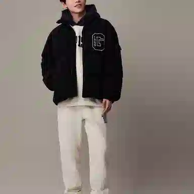 GAP Letter Print Hoodie Down Jacket Unisex