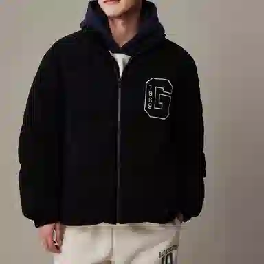 GAP Letter Print Hoodie Down Jacket Unisex
