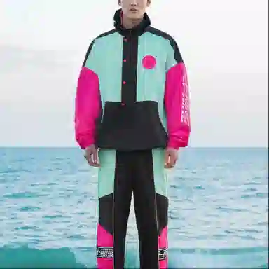 中国李宁 拼色单排扣连帽运动夹克 男款 多色