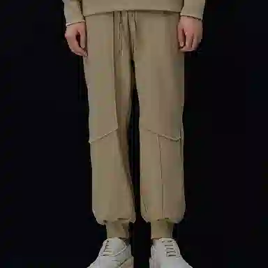 中国李宁 成龙联名功夫系列 休闲宽松束脚针织运动裤 男款 海星褐