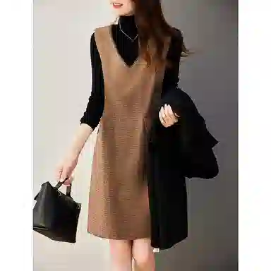 【dme】 纯色气质时尚高级感无袖连衣裙