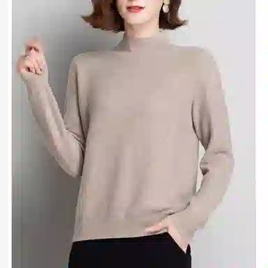 恒源祥 纯色圆领套头长袖羊绒衫 女款