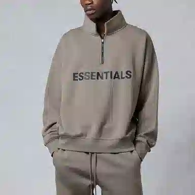 Fear of God Essentials FW20 Half Zip Sweatshirt Taupe