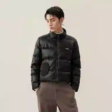 TEAM WANG Letter Patch Down Jacket