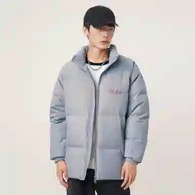 H2P College Style Cartoon Graffiti Letter Puffer Jacket