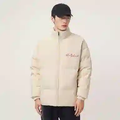 H2P College Style Cartoon Graffiti Letter Puffer Jacket