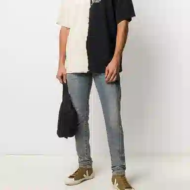 REPRESENT FW21 Logo Skinny Jeans Blue