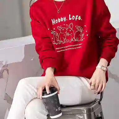 【dme】 字母休闲圆领长袖卫衣 女款