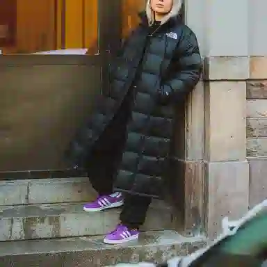 The North Face Long Down Coat Black