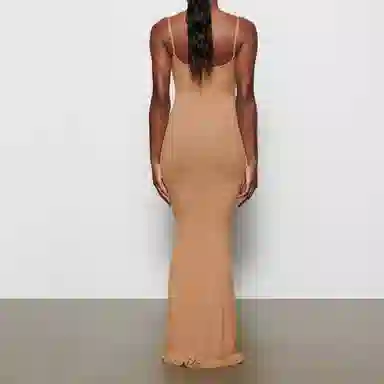 SKIMS Soft Lounge Long Slip Dress Camel