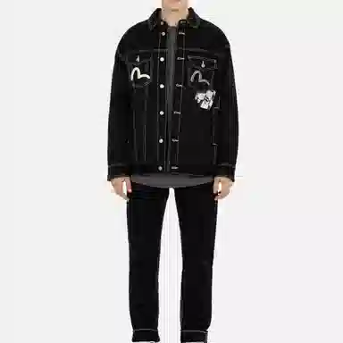 EVISU Multi-Pocket Denim Shirt Jacket