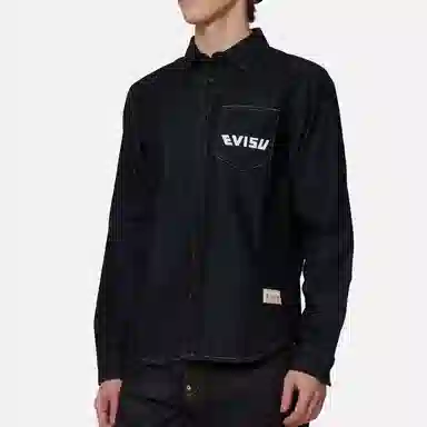 EVISU Denim Blue Long Sleeve Shirt
