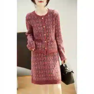 【dme】 小香风经典裙装套装 女款 瑰丽红