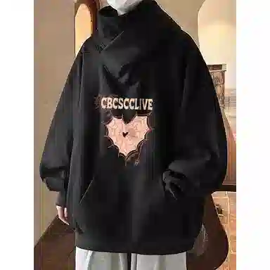 草本初色 字母爱心连帽套头卫衣 男女同款