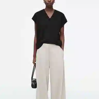 COS V-Neck Knit Vest Black