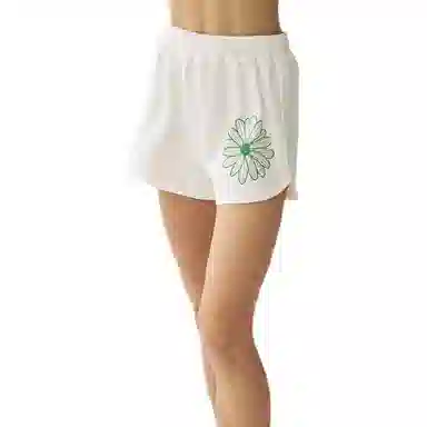 MARDI MERCREDI SS25 MINI SWEAT SHORTS FLOWER_WHITE GREEN