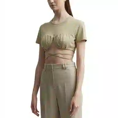 Jacquemus Cropped T-Shirt Brown