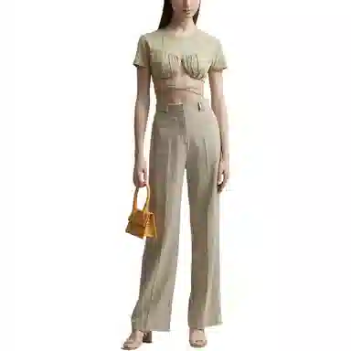 Jacquemus Cropped T-Shirt Brown