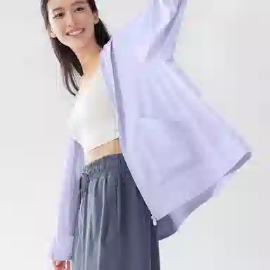 蕉下 宽松插肩连帽纯色防晒服 女款