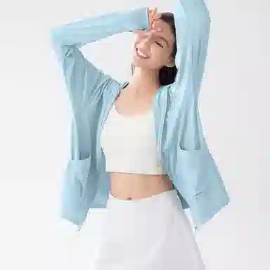 蕉下 宽松插肩连帽纯色防晒服 女款