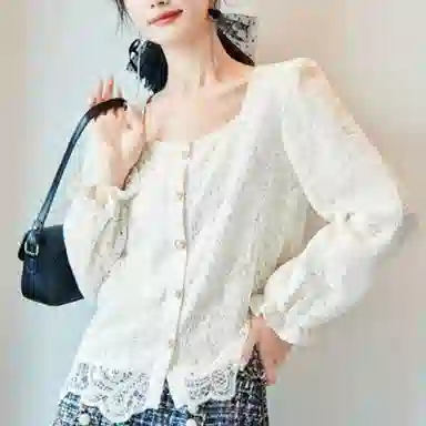 【dme】休闲圆领长袖衬衫 女款 杏色