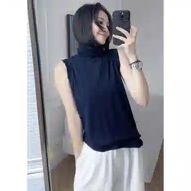 美洋 高领无袖针织衫 女款