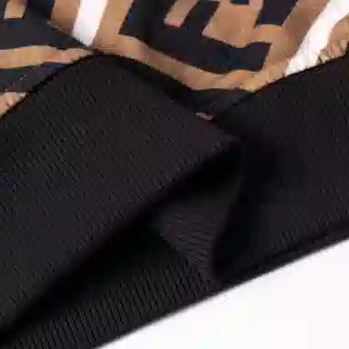 Fendi Letter Print Crewneck Sweatshirt Brown