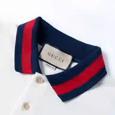 Gucci FW22 Striped Collar Polo White