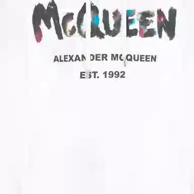 Alexander McQueen FW22 Graffiti Logo Hoodie White