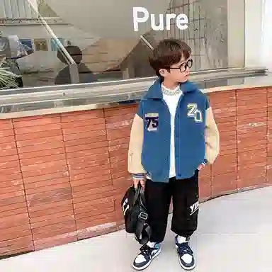 左西 字母数字翻领棒球服 儿童款